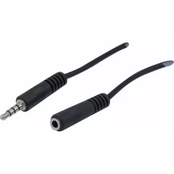 Cablu prelungitor audio stereo EXERTIS CONNECT 3,5 mm, tată la mamă, 2 m, negru 721133