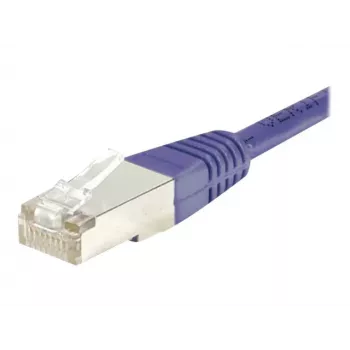 Cablu patch EXERTIS CONNECT Cat.6 F/UTP, 30m, violet, cu protecție anti-agățare a clemei și manson subțire, RJ45 853348