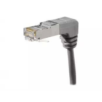 Cablu patch în unghi EXERTIS CONNECT Cat.6A S/FTP, 0,7 m, gri 854287