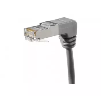 Cablu patch Cat.6A S/FTP EXERTIS CONNECT, 1 m, gri, ambii conectori în unghi în jos 854288