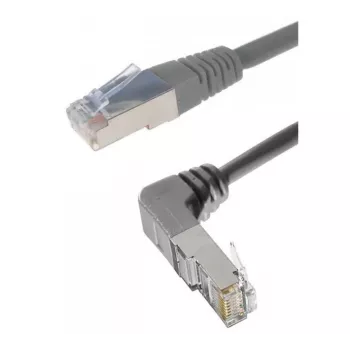Cablu patch Cat. 6A S/FTP (PiMF) Exertis Connect, în unghi la drept, gri, 0,7 m 854302