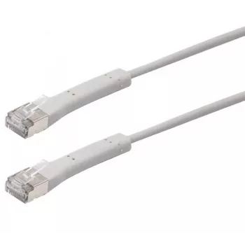 Cablu patch RJ45 Exertis Connect, Cat. 6A, F/FTP, în unghi, fără halogen, gri, 0,5 m (854307)