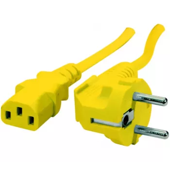 Cablu de alimentare în unghi Schuko la IEC C13 Exertis Connect, galben, 1,8 m 808015