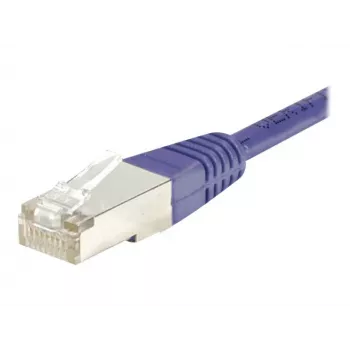 Cablu patch Cat.6 F/UTP EXERTIS CONNECT, violet, 15 m, slim cu protecție anti-agățare a clemei 853340