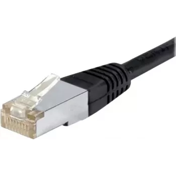 Cablu patch Cat.6 F/UTP impermeabil Exertis Connect 845038, 0,5 m, negru, cu protecție slim anti-îndoire