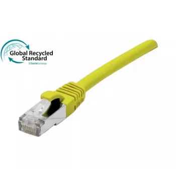 Cablu patch Cat. 6A S/FTP EXERTIS CONNECT, TPE, fără halogen, certificat GRS, protecție a clemei, galben, 0,5 m 854538