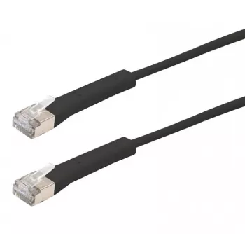 Cablu patch RJ45 Exertis Connect, Cat. 6A, F/FTP, în unghi, fără halogen, negru, 2,0 m (854014)