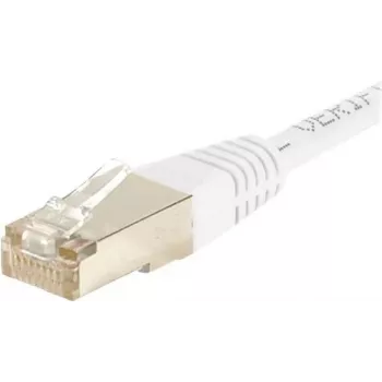 Cablu patch Exertis Connect 853811 Cat.6 F/UTP, 1 m, alb, cu protecție slim împotriva îndoirii