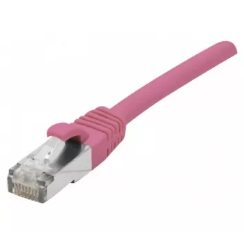 Cablu patch EXERTIS CONNECT Cat 6A S/FTP, roz, 1,5 m, cu protecție anti-agățare a clemei slim 854377