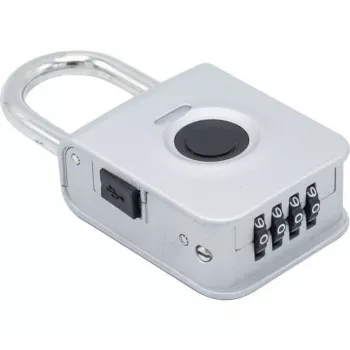 Lacăt cu amprentă EXERTIS CONNECT cu combinație de 4 cifre - aliaj de zinc, IP65, reîncărcabil (594500)