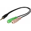 Exertis Connect adaptor headset CTIA - 3,5mm TRRS la dual TRS (splitter căști/microfon) 721135