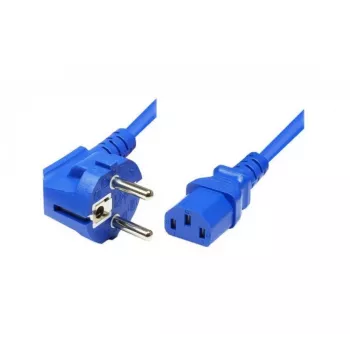Exertis Connect cablu de alimentare, ștecher Schuko îndoit la cuplaj IEC C13, albastru, 5,0 m (808017)