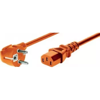 EXERTIS CONNECT cablu de alimentare, ștecher Schuko îndoit la priză IEC C13, portocaliu, 0,6 m (808071)