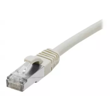 Cablu patch EXERTIS CONNECT Cat. 6A S/FTP, TPE, fără halogen, certificat GRS, cu protecție anti-agățare a clemei, gri, 1 m 854503