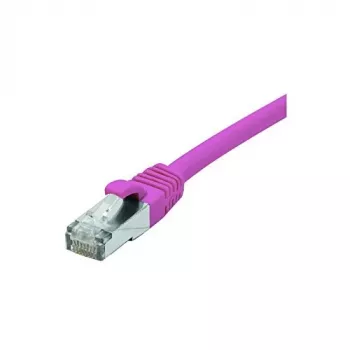 Cablu patch EXERTIS CONNECT Cat. 6 F/UTP PoE fără halogen, roz, 0,5 m, cu protecție anti-agățare a clemei 854432