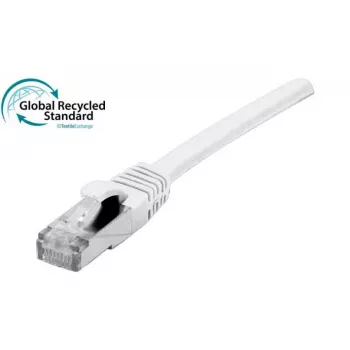 Cablu patch RJ45 EXERTIS CONNECT Cat. 6 F/UTP, certificat GRS, alb, 0,15 m 854654
