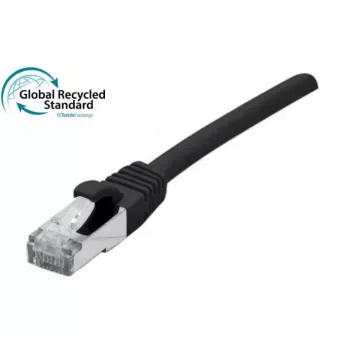 Cablu patch RJ45 EXERTIS CONNECT Cat. 6, F/UTP, certificat GRS, negru, 10,0 m 854653