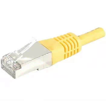 Cablu patch Exertis Connect 858330 Cat.6A S/FTP (PiMF) clasa EA, 0,5 m, galben, cu protecție slim la îndoire
