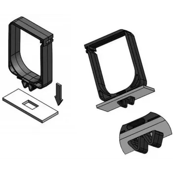 IT-BUDGET Cable Management Bracket Plastic - HxW 60 x 40 mm - Click-Fastening in 19 inch Level - Black (01900651010)