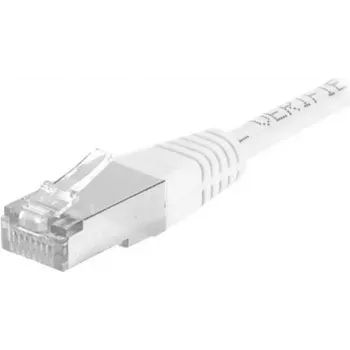 Cablu patch EXERTIS CONNECT Cat.6a F/UTP, 3 m, alb, 10 Gbps, RJ45, cu protecție anti-agățare a clemei Slim 859581