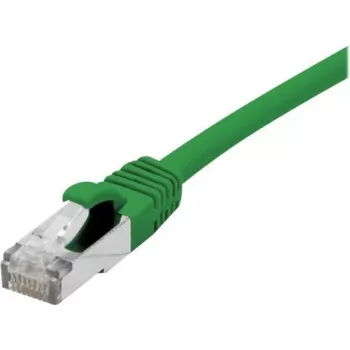 Cablu patch EXERTIS CONNECT Cat 6A S/FTP, 1,5 m, verde, slim cu protecție anti-agățare a clemei 858437