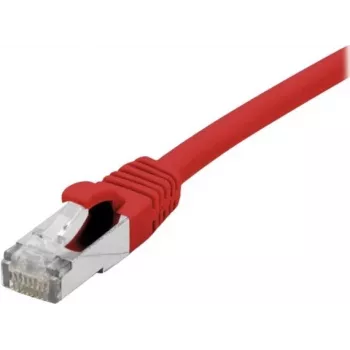 Cablu patch EXERTIS CONNECT Cat 6A S/FTP, roșu, 0,5 m, cu protecție anti-agățare a clemei slim 858467