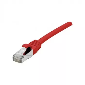 Cablu patch EXERTIS CONNECT Cat 6A S/FTP, roșu, 0,5 m, cu protecție anti-agățare a clemei slim 858467