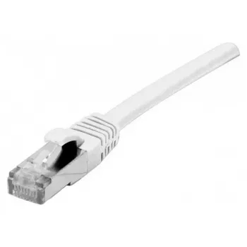 Cablu patch EXERTIS CONNECT Cat 6A S/FTP, 15 m, alb, cu protecție anti-agățare a clemei slim 858507