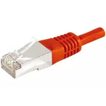 Cablu patch EXERTIS CONNECT Cat.6a F/UTP, roșu, 15 m, 10 Gbps, cu protecție anti-agățare a clemei slim 859540