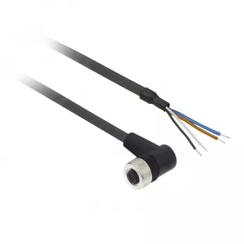 Cablu PUR drept TMSS GERMANY Telemechanique Sensors M12 mamă cu 4 pini, 10m, negru, IP67 XZCP1241L10