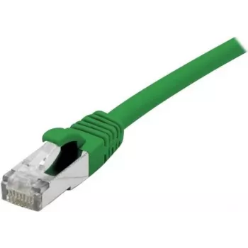 Cablu patch EXERTIS CONNECT Cat 6A S/FTP, 0,5 m, verde, cu protecție anti-agățare a clemei slim 858435