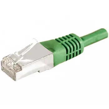 Cablu patch EXERTIS CONNECT Cat.6a F/UTP, 10 m, verde, 10 Gbps, cu protecție anti-agățare a clemei slim 859554