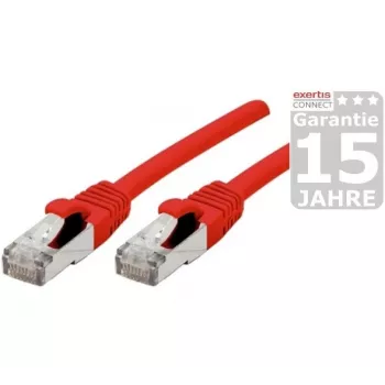 Cablu patch Exertis Connect Dexlan CAT 6a SFTP, RJ-45 tată la RJ-45 tată, 20 m, fără halogen, turnat, cu protecție anti-agățare a clemei, roșu 858476