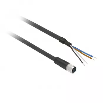 Cablu PUR TMSS GERMANY Telemechanique Sensors M12 mamă drept 5 m 4 pini XZCP1141L5