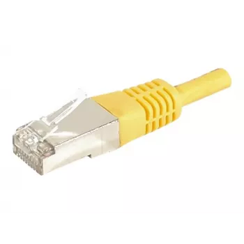 Cablu patch EXERTIS CONNECT Cat.6a F/UTP, 7,5 m, galben, 10 Gbps, cu protecție la îndoire Slim 859568