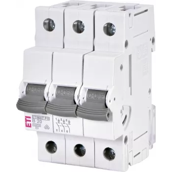 ETI ETIMAT P10 3-Pole Miniature Circuit Breaker B20 20A 10kA 415V 50/60Hz