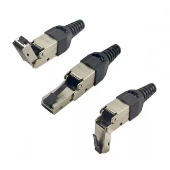 Ștecher RJ45 EXERTIS CONNECT conectorizabil pe teren, Cat.6A, STP, unghi reglabil (920822)