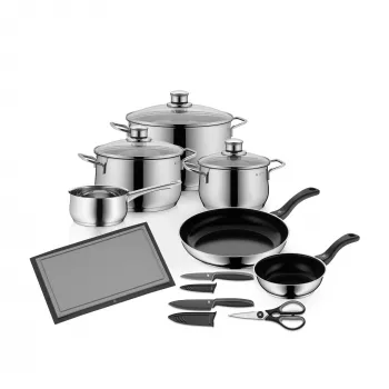 Set de vase WMF Diadem Plus din 10 piese, argintiu 3201001275