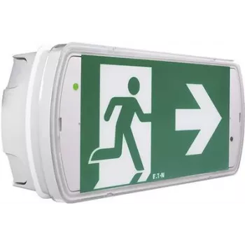 Lampă LED de evacuare Eaton 40071349554 pentru căi de salvare, montaj pe tavan/perete, 150 lm, 3h, autotest, albă
