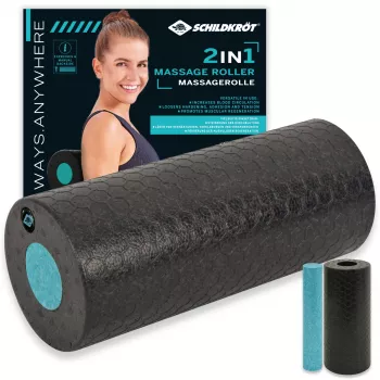 SCHILDKROT 2-in-1 Massage Roller Set Black/Blue EPP Foam 960237
