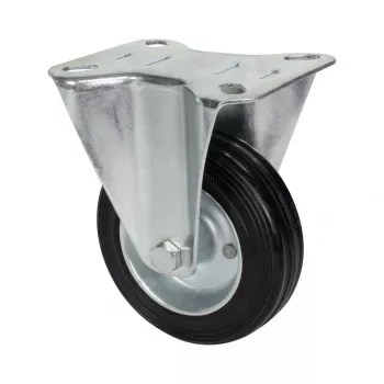 Wagner design yourself Fixed Castor RO 8104, 100 mm Wheel, Silver Housing, Black PP Wheel, 100 kg Load 4810401