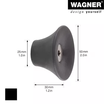 Wagner design yourself TULIP Coat Hook, 1 Hook, Black, Die-cast Zinc, Powder-Coated, Screw Mounting 17030221