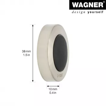 Wagner design yourself EH 5140 Wall Door Stopper Screw or Glue, Die-Cast Zinc and Solid Rubber (15514011)