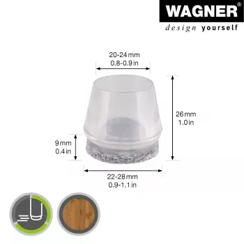 Capace pentru picioare de scaun Wagner design yourself EH 0564 plastic Ø 2,2-2,8 cm 4 buc. (15056499)