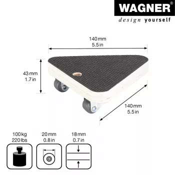 Rolă de transport Wagner design yourself MM 1314 maro 140 x 140 x 43 mm până la 100 kg (20131401)