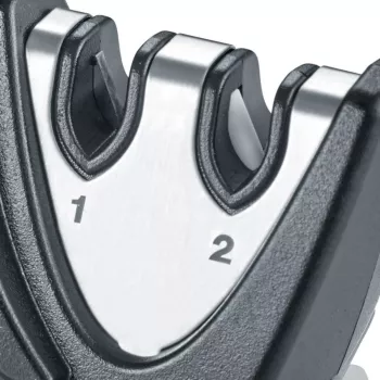 Set de 12 ascuțitoare manuale de cuțite GRAEF Piccolo cu suport de prezentare, unghi 20°, negru