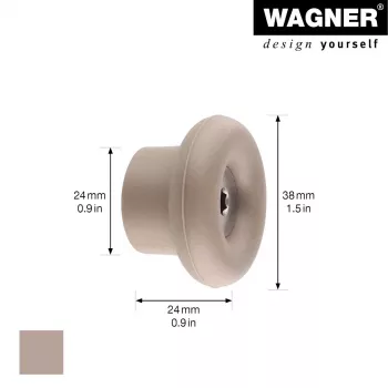 Wagner design yourself DOT Coat Hook, Taupe, 1 Hook, Zinc Die-Cast, Screw Mount 17022121