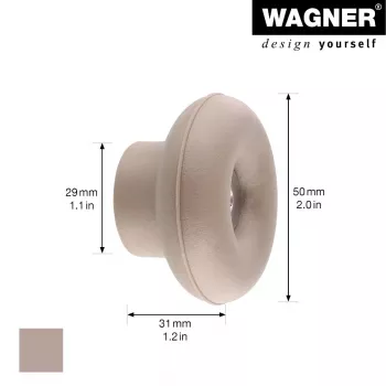 Wagner design yourself DOT GH 0222 Coat Hook, 1 Hook, Taupe, 40 mm, Plastic 17022221