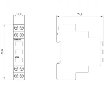 Contact auxiliar Siemens 5TE5802, 1NO+1NC, montaj lateral, multicolor