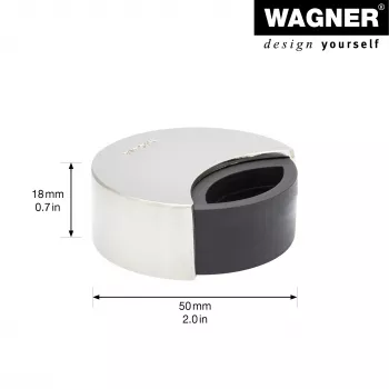 Wagner design yourself EH 5151 Door Stopper Die-cast Zinc with Rubber Bumper, Chrome-plated, Ø50 mm, Screw-on, Silver 15515111